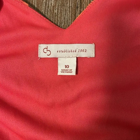 Women’s Y2K Dainty Semi Sheer Asymmetrical Flowy Sleeveless Coral Pink Maxi 10 M - Picture 5 of 9